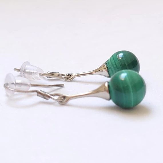 Malachit harang fülbevaló