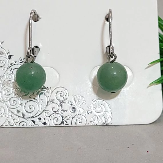 Aventurin golyós fülbevaló