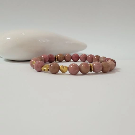 Rodonit ásvány karkötő