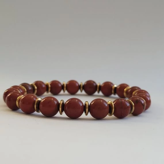 Csodaszép piros jáspis karkötő