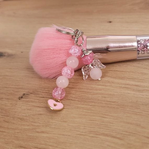 Cuki pink angyalka kulcstartó