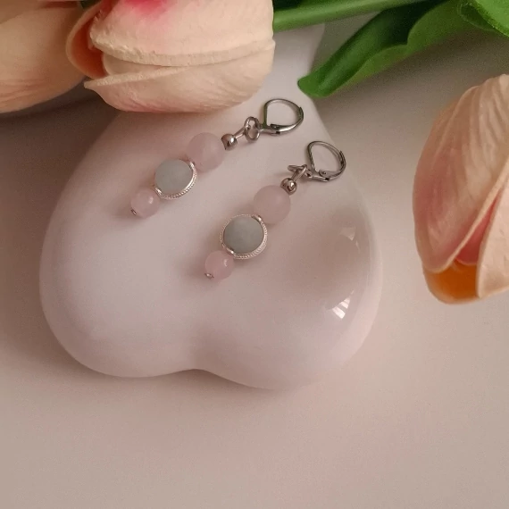 aqua rose fülbevaló