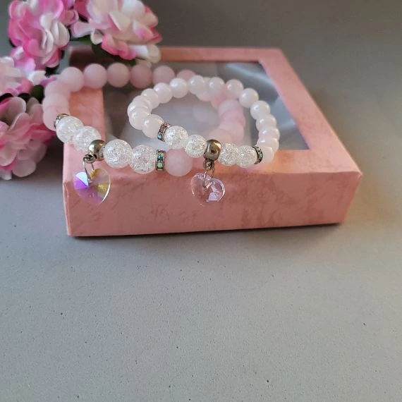 anya-lánya páros ásványkarkötő díszdobozban