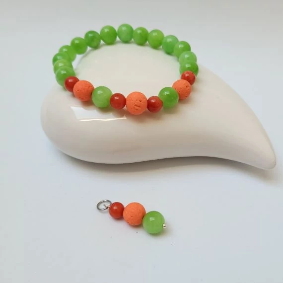 Életöröm golyós ásvány medál